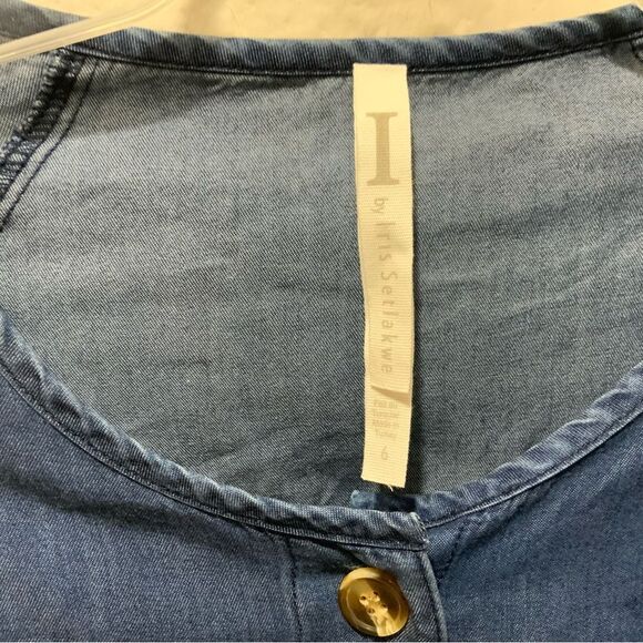 I by Iris Setlakwe denim blue belted size 6 - Picture 3 of 10